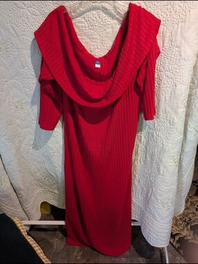 Old Navy Strapless Red Foldover Neck Dress